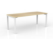Axis Straight Desk 1800mmX750mm Natural Oak White Powdercoat