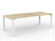 Axis Straight Desk 2100mmX900mm Natural Oak White Powdercoat
