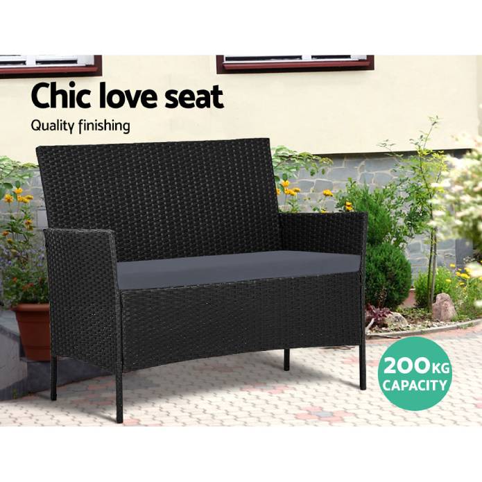 Gardeon Garden Furniture Outdoor Lounge Setting Wicker Sofa Patio Storage Cover