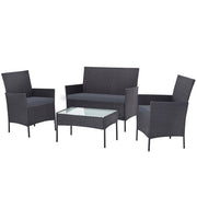 Gardeon Garden Furniture Outdoor Lounge Setting Wicker Sofa Patio Storage Cover Dark Grey