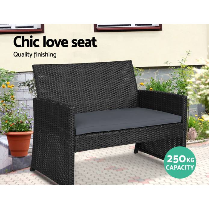 Gardeon Garden Furniture Outdoor Lounge Setting Wicker Sofa Set Storage Cover