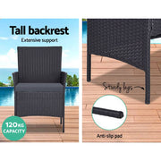 Gardeon Garden Furniture Outdoor Lounge Setting Wicker Sofa Patio Storage Cover