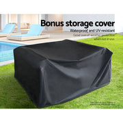 Gardeon Garden Furniture Outdoor Lounge Setting Wicker Sofa Patio Storage Cover