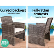 Gardeon Garden Furniture Outdoor Lounge Setting Wicker Sofa Set Storage Cover