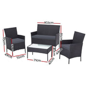 Gardeon Garden Furniture Outdoor Lounge Setting Wicker Sofa Patio Storage Cover