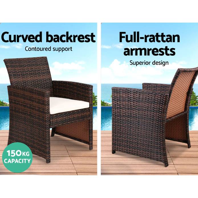 Gardeon Garden Furniture Outdoor Lounge Setting Wicker Sofa Set Storage Cover