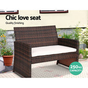 Gardeon Garden Furniture Outdoor Lounge Setting Wicker Sofa Set Storage Cover