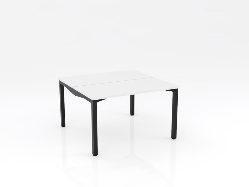 Axis Stretch Double Sided Desk 1200mmX600mm White Black Powdercoat