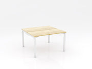 Axis Stretch Double Sided Desk 1200mmX600mm Natural Oak White Powdercoat