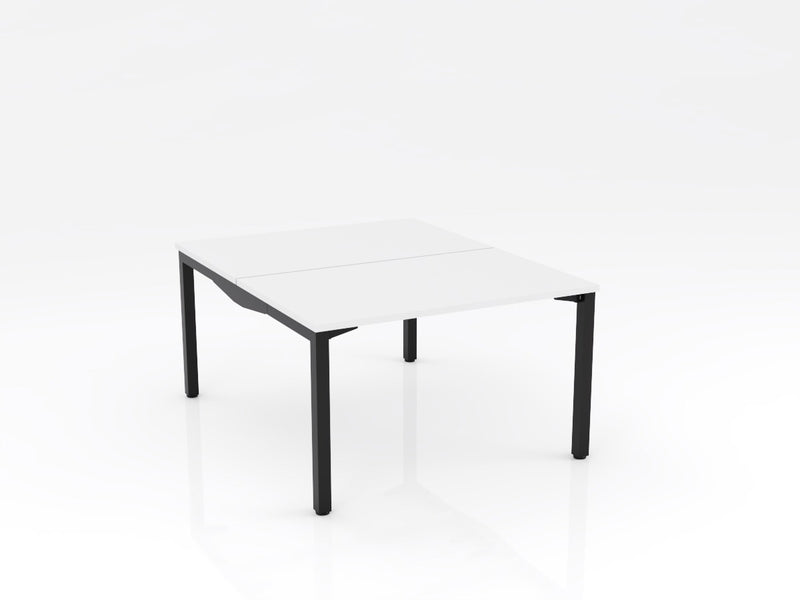 Axis Stretch Double Sided Desk 1200mmX750mm White Black Powdercoat