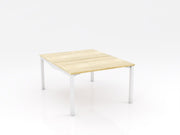 Axis Stretch Double Sided Desk 1200mmX750mm Natural Oak White Powdercoat
