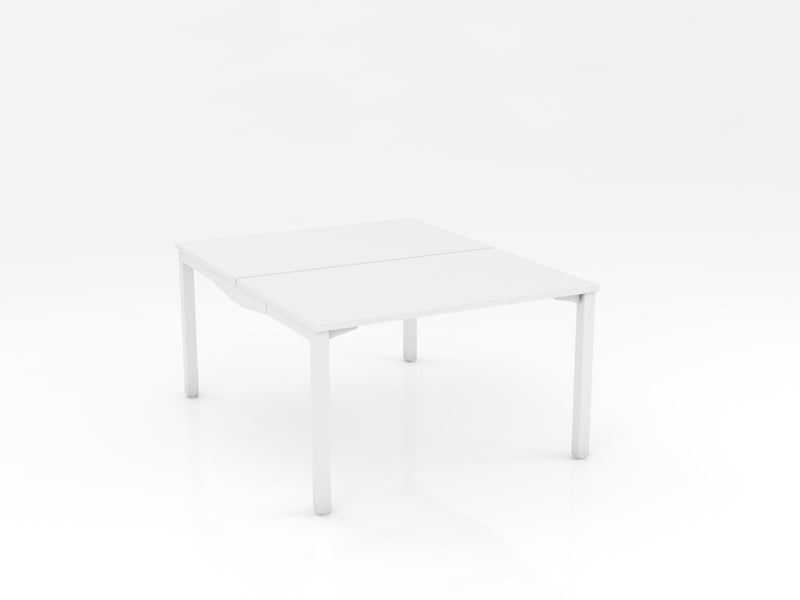 Axis Stretch Double Sided Desk 1200mmX750mm White White Powdercoat