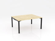 Axis Stretch Double Sided Desk Natural Oak Black Powdercoat