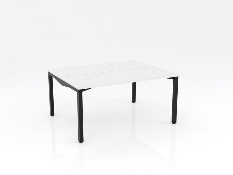 Axis Stretch Double Sided Desk White Black Powdercoat
