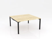 Axis Stretch Double Sided Desk Natural Oak Black Powdercoat