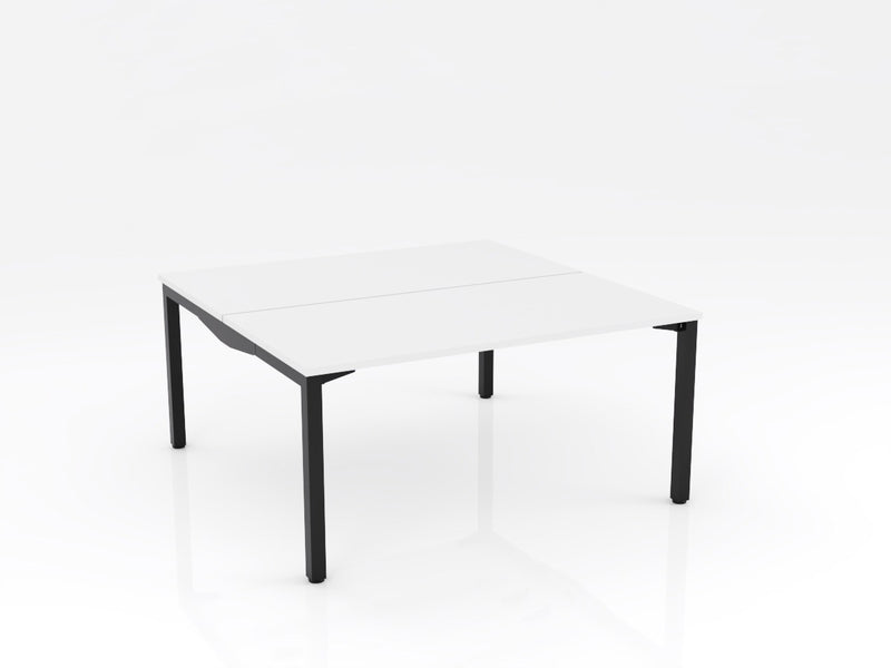 Axis Stretch Double Sided Desk White Black Powdercoat