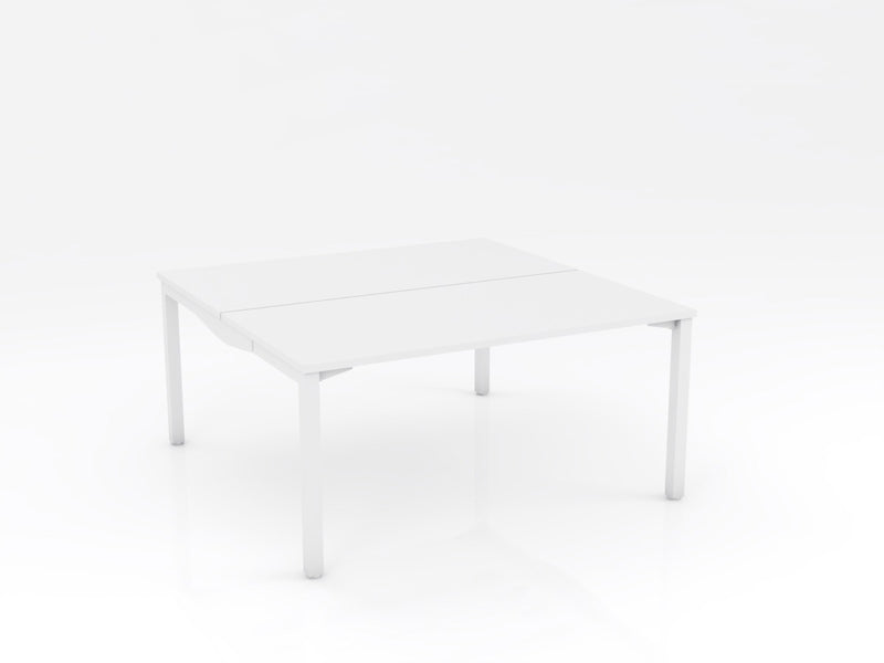 Axis Stretch Double Sided Desk White White Powdercoat