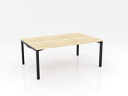 Axis Stretch Double Sided Desk 1800mmX600mm Natural Oak Black Powdercoat