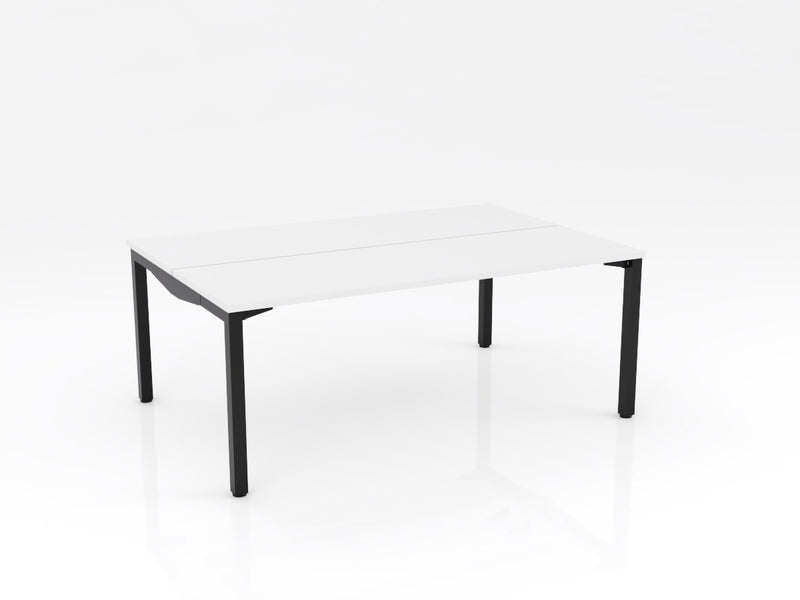 Axis Stretch Double Sided Desk 1800mmX600mm White Black Powdercoat