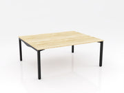 Axis Stretch Double Sided Desk Natural Oak Black Powdercoat