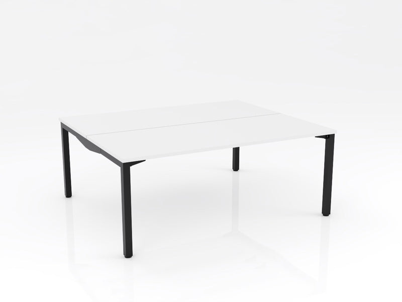 Axis Stretch Double Sided Desk White Black Powdercoat
