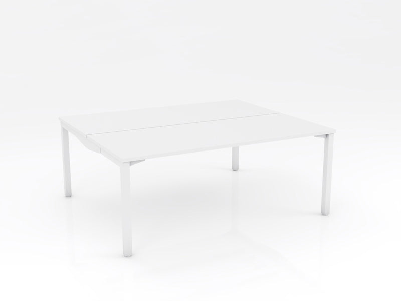 Axis Stretch Double Sided Desk White White Powdercoat