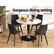 Artiss Set of 4 Retro Padded Dining Chair - Black