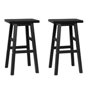 Artiss Set of 2 Wooden Backless Bar Stools Black