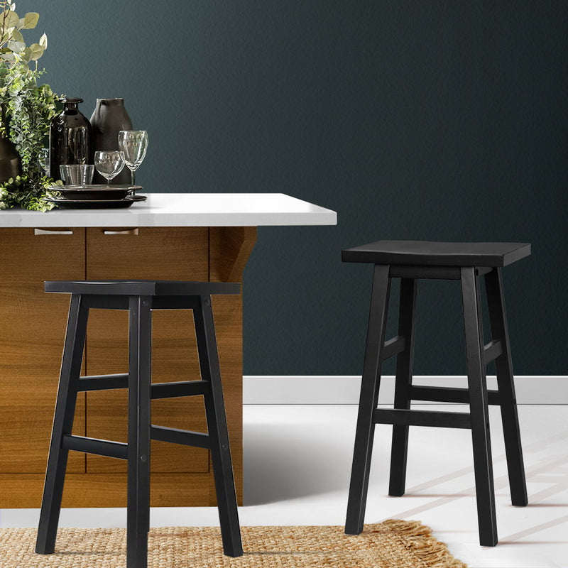 Artiss Set of 2 Wooden Backless Bar Stools