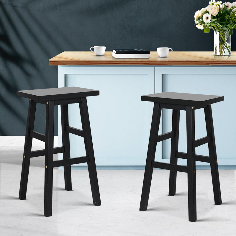 Artiss Set of 2 Wooden Backless Bar Stools