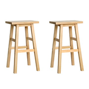 Artiss Set of 2 Wooden Backless Bar Stools Natural Oak