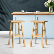 Artiss Set of 2 Wooden Backless Bar Stools