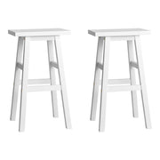 Artiss Set of 2 Wooden Backless Bar Stools White
