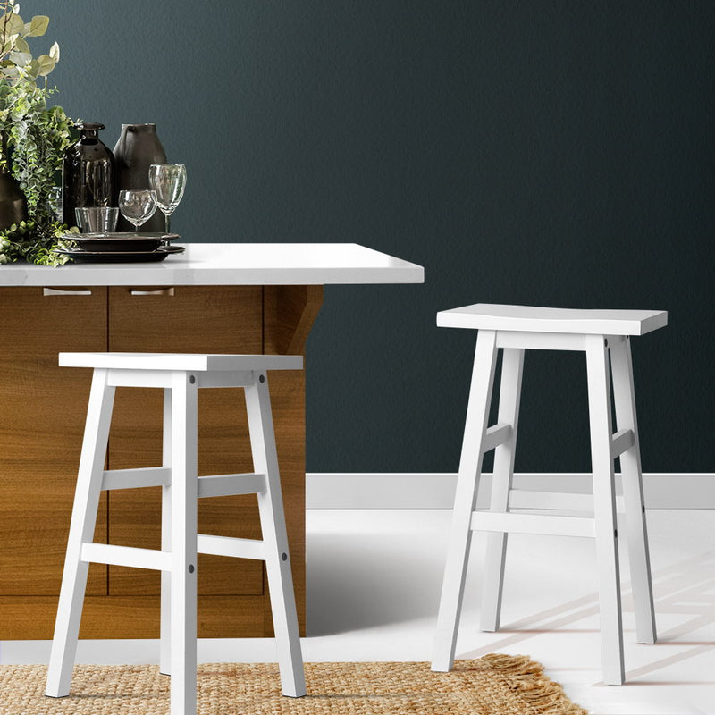 Artiss Set of 2 Wooden Backless Bar Stools