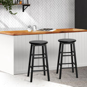 Artiss Set of 2 Beech Wood Backless Bar Stools