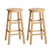 Artiss Set of 2 Beech Wood Backless Bar Stools Natural