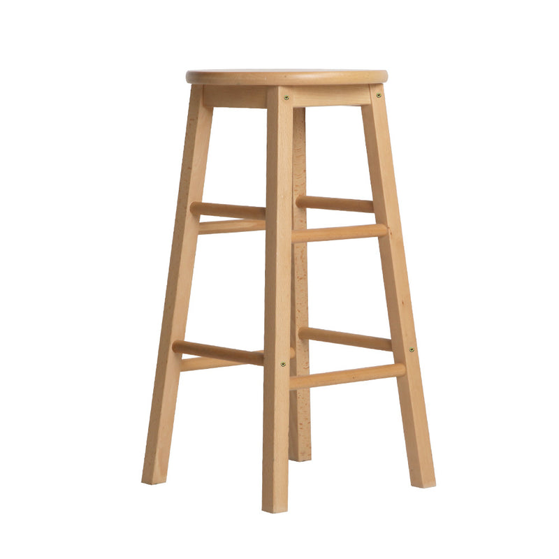 Artiss Set of 2 Beech Wood Backless Bar Stools