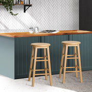 Artiss Set of 2 Beech Wood Backless Bar Stools