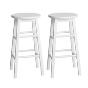 Artiss Set of 2 Beech Wood Backless Bar Stools White