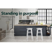 Artiss Set of 2 Beech Wood Backless Bar Stools