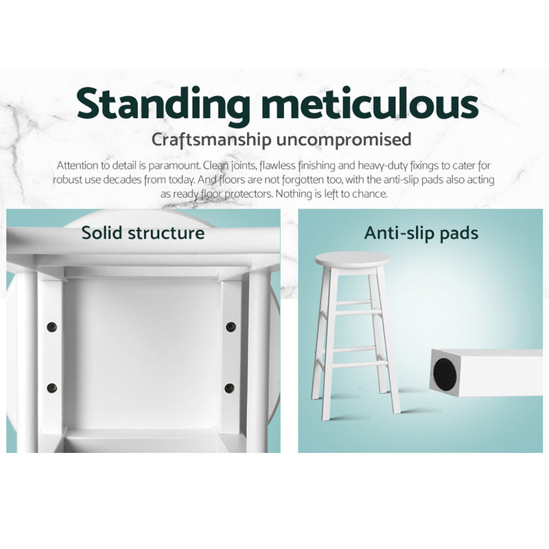 Artiss Set of 2 Beech Wood Backless Bar Stools