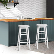 Artiss Set of 2 Beech Wood Backless Bar Stools
