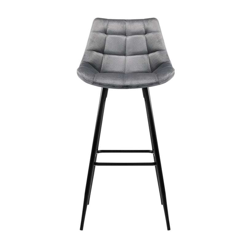 Artiss Kitchen Bar Stools Velvet Bar Stool Counter Chairs Metal Barstools