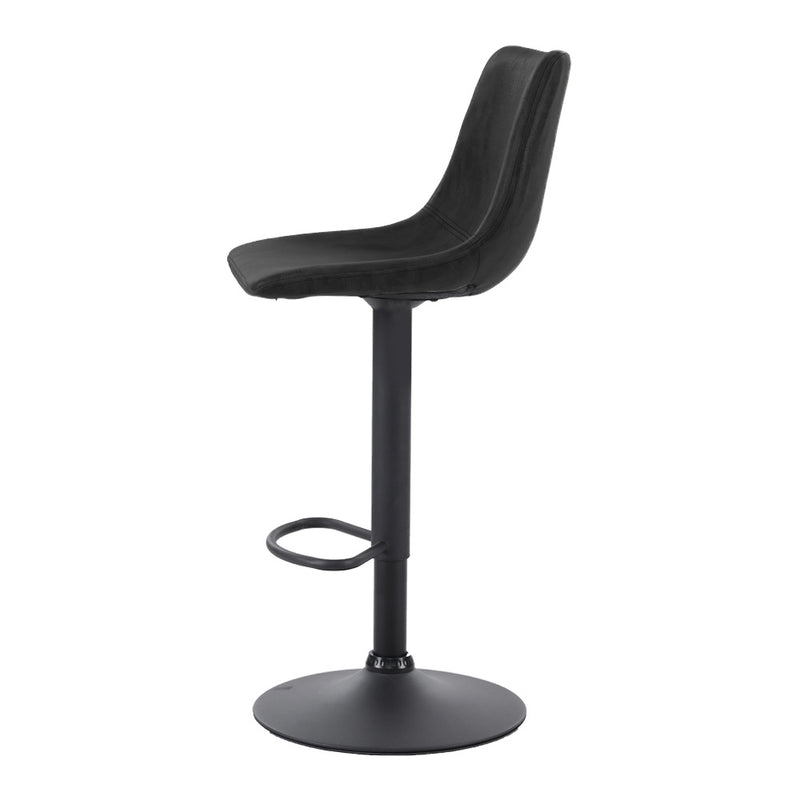 Artiss 2x Kitchen Bar Stools Gas Lift Bar Stool Chairs Swivel Vintage Leather Brown Black Coated Legs