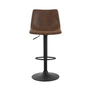 Artiss 2x Kitchen Bar Stools Gas Lift Bar Stool Chairs Swivel Vintage Leather Brown Black Coated Legs