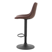 Artiss 2x Kitchen Bar Stools Gas Lift Bar Stool Chairs Swivel Vintage Leather Brown Black Coated Legs