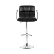 Artiss 2x Gas Lift Swivel Bar Stools - Black