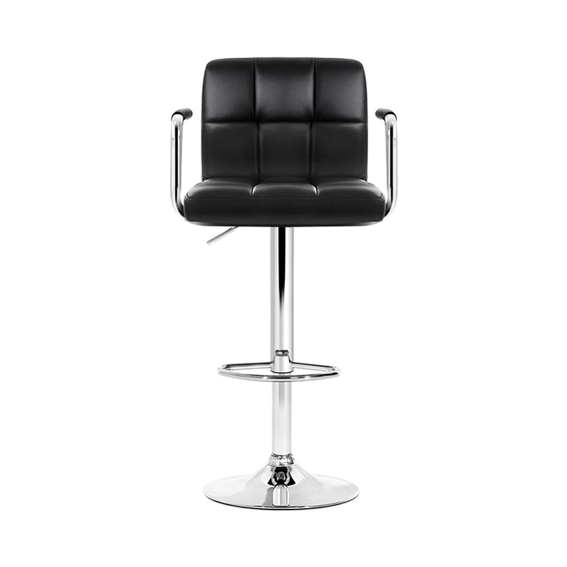 Artiss 2x Gas Lift Swivel Bar Stools - Black