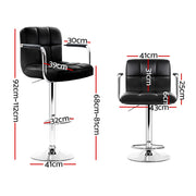 Artiss 4x Bar Stools Kitchen Swivel Bar Stool Leather Gas Lift Chairs