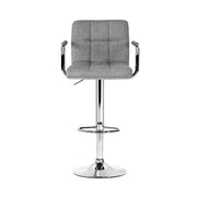 Artiss 2x Swivel Gas Lift Bar Stools - Grey